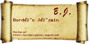Bordás Jázmin névjegykártya